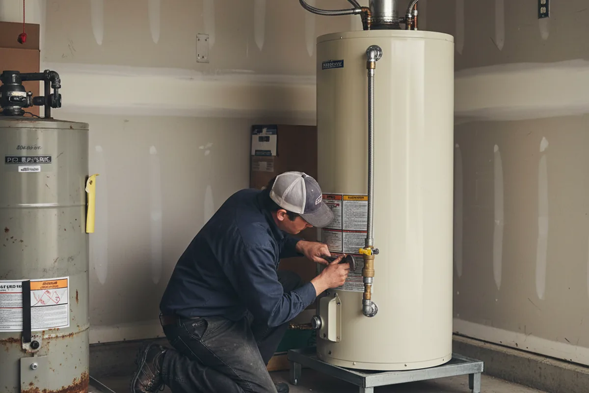 Water heater and shutoff valve replacement in Round Lake